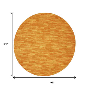 8' X 8' Orange Round Indoor Outdoor Area Rug