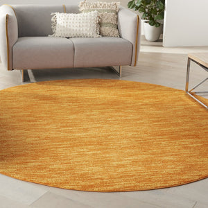 8' X 8' Orange Round Indoor Outdoor Area Rug