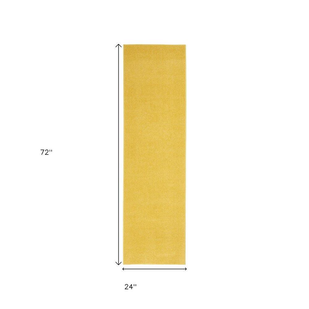 6' Yellow Indoor Outdoor Runner Rug