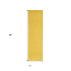 8' Yellow Indoor Outdoor Runner Rug