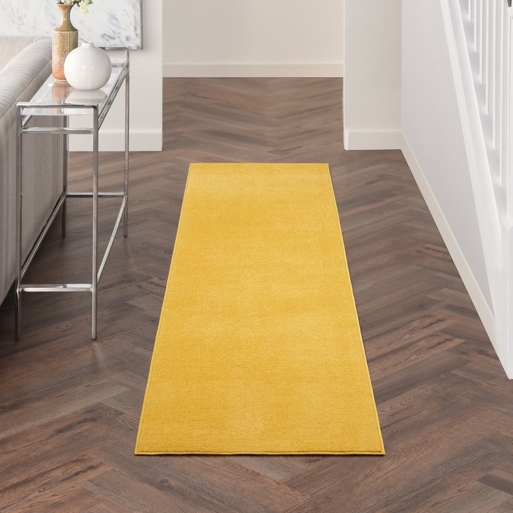 8' Yellow Indoor Outdoor Runner Rug