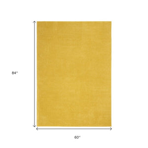 5' X 7' Yellow Indoor Outdoor Area Rug