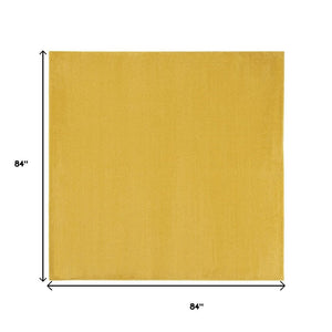 7' Yellow Square Indoor Outdoor Area Rug