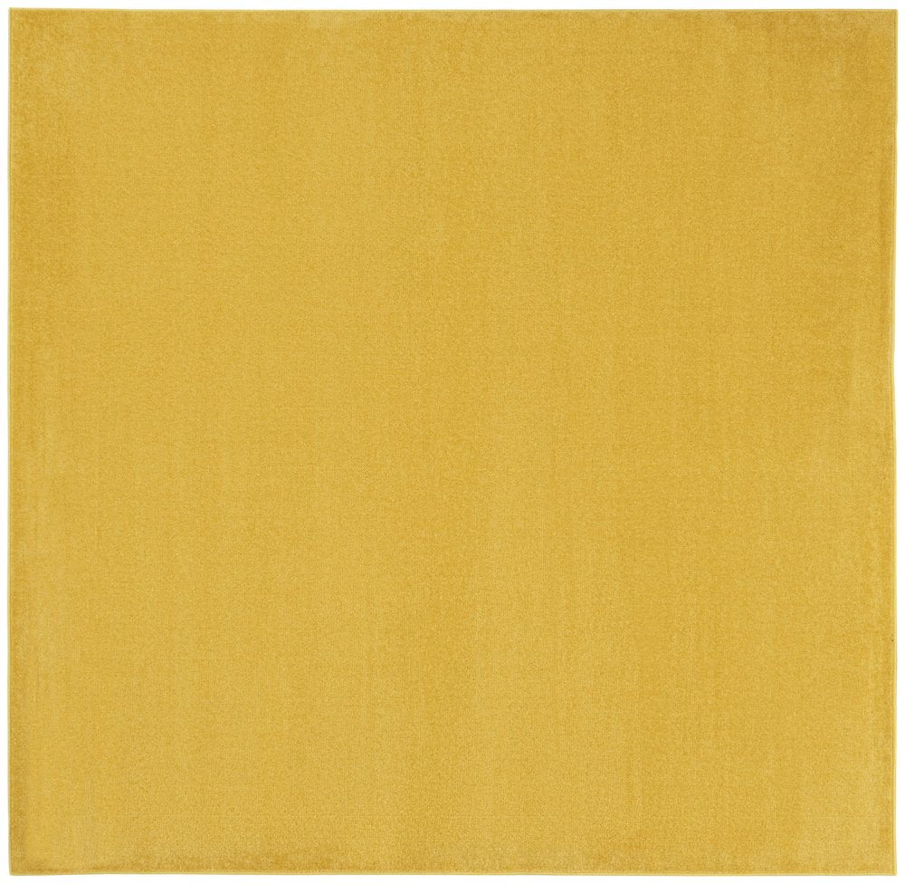 7' Yellow Square Indoor Outdoor Area Rug