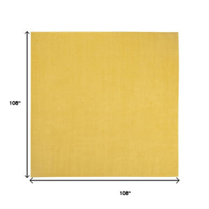 9' Yellow Square Indoor Outdoor Area Rug