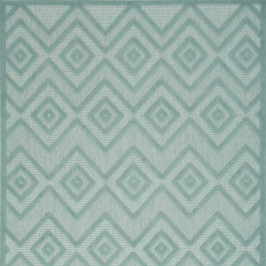 5' X 7' Aqua Indoor Outdoor Area Rug