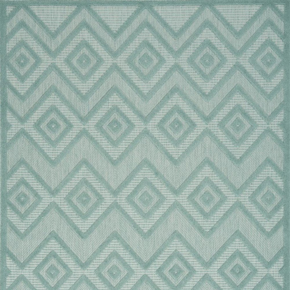 5' X 7' Aqua Indoor Outdoor Area Rug