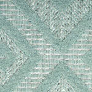 5' X 7' Aqua Indoor Outdoor Area Rug