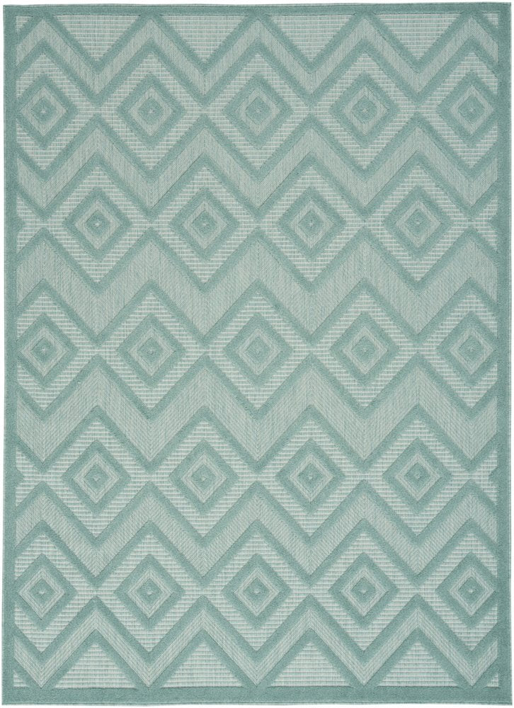 5' X 7' Aqua Indoor Outdoor Area Rug