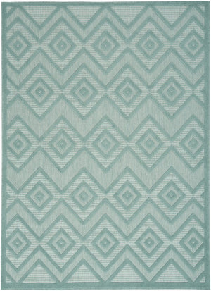 5' X 7' Aqua Indoor Outdoor Area Rug