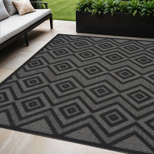 5' X 7' Charcoal Indoor Outdoor Area Rug