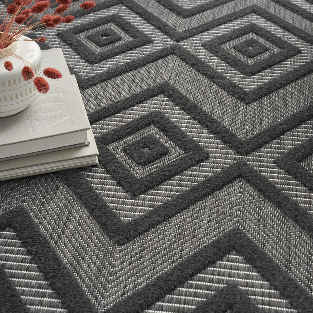5' X 7' Charcoal Indoor Outdoor Area Rug