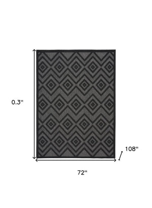 6' X 9' Charcoal Indoor Outdoor Area Rug