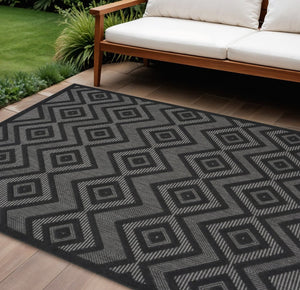 6' X 9' Charcoal Indoor Outdoor Area Rug