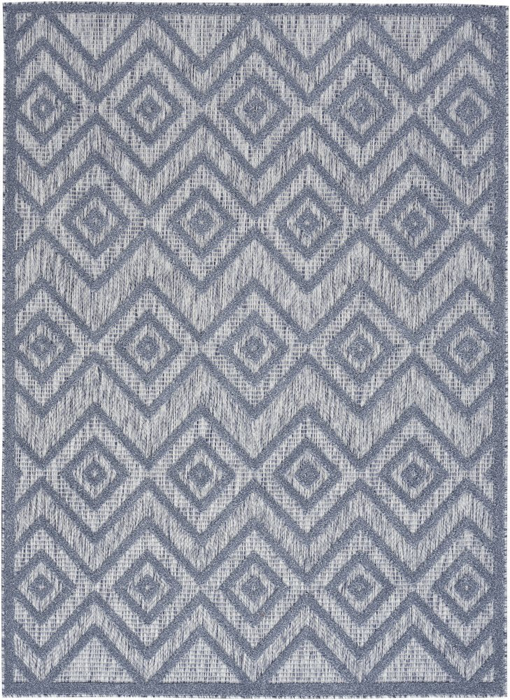 5' X 7' Denim Blue Indoor Outdoor Area Rug