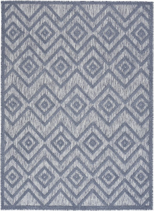 5' X 7' Denim Blue Indoor Outdoor Area Rug