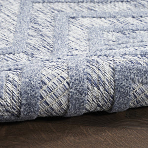 5' X 7' Denim Blue Indoor Outdoor Area Rug