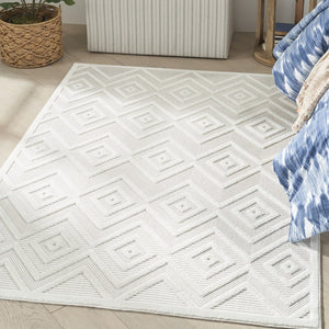 5' X 7' Ivory Indoor Outdoor Area Rug