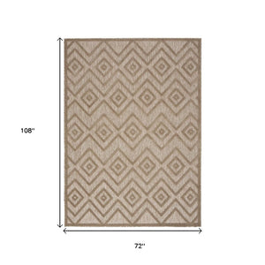 6' X 9' Beige Indoor Outdoor Area Rug