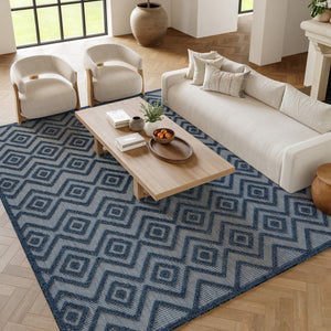 6' X 9' Blue Indoor Outdoor Area Rug
