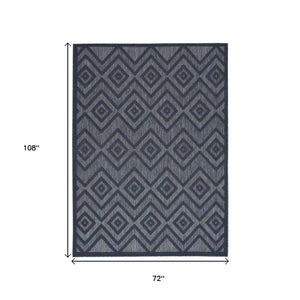 6' X 9' Blue Indoor Outdoor Area Rug