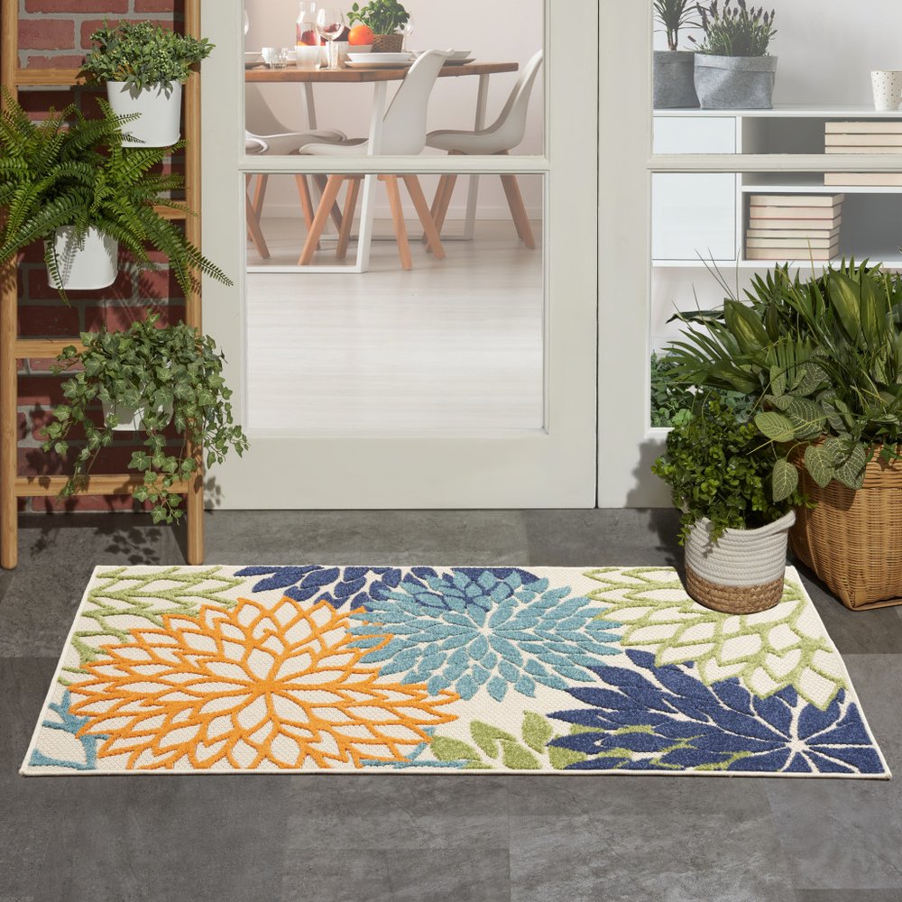 3' X 5' Cream Indoor Outdoor Area Rug