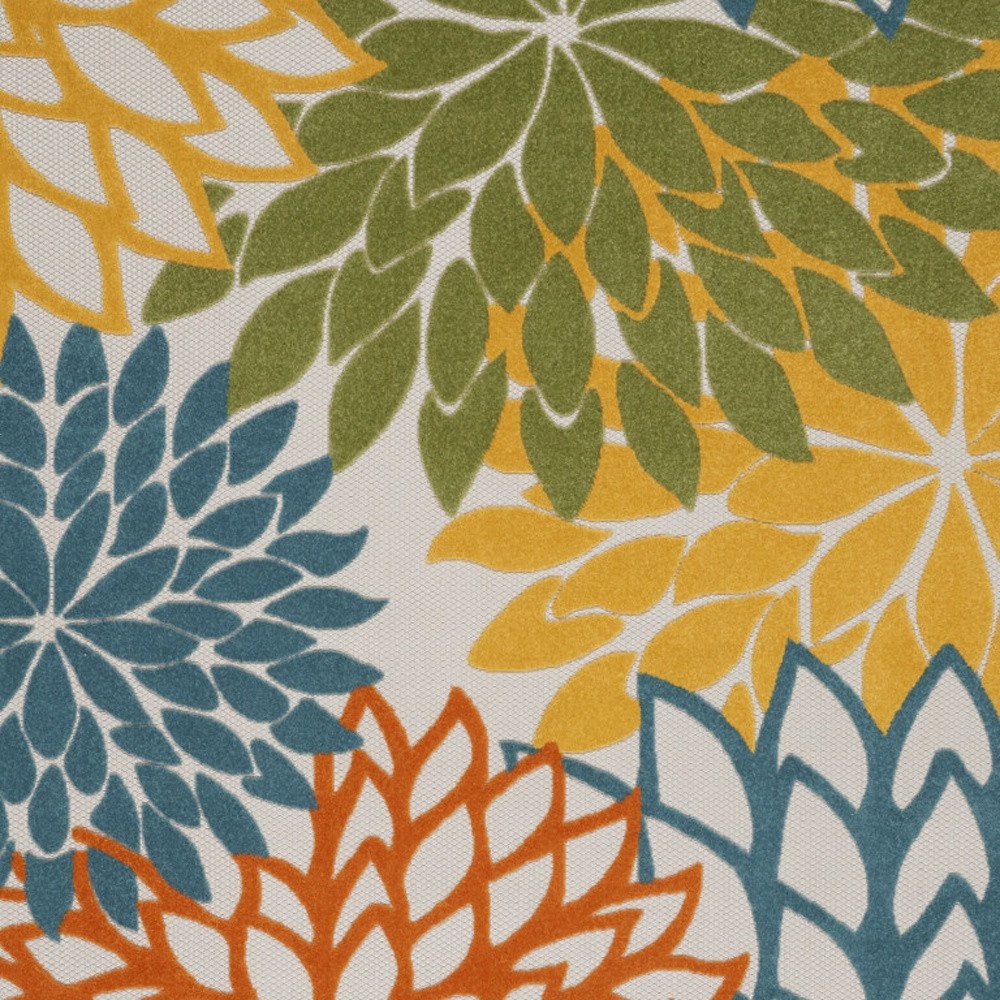 12' X 15' Blue And Yellow Indoor Outdoor Area Rug