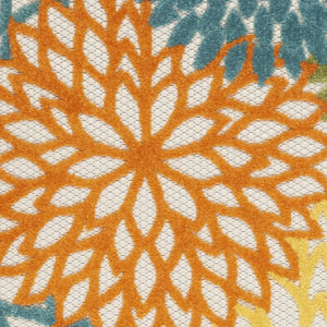 6' Blue And Yellow Indoor Outdoor Runner Rug