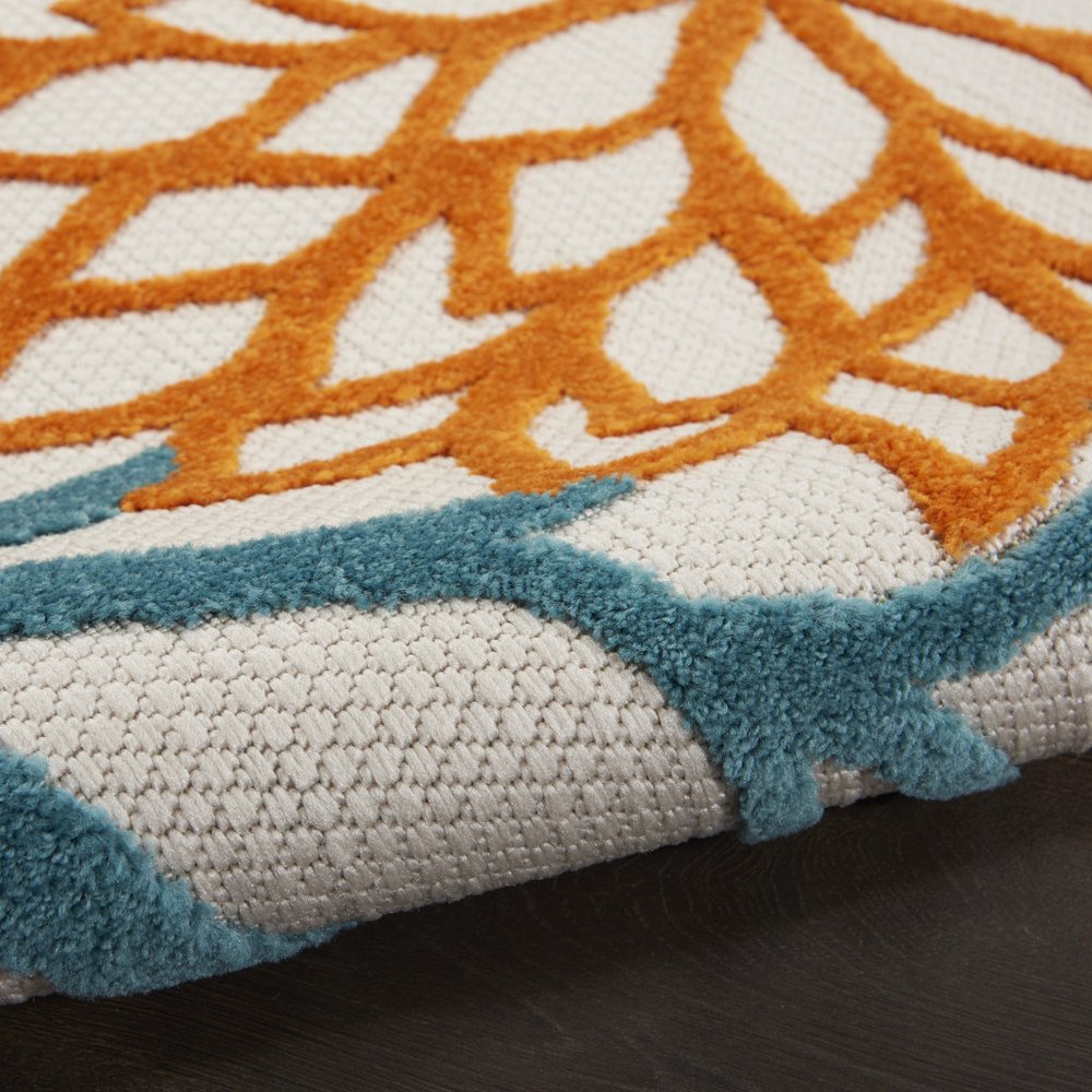 12' Turquoise Indoor Outdoor Runner Rug