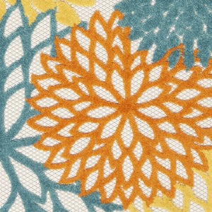 12' Turquoise Indoor Outdoor Runner Rug