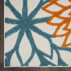 4' X 6' Blue And Yellow Indoor Outdoor Area Rug