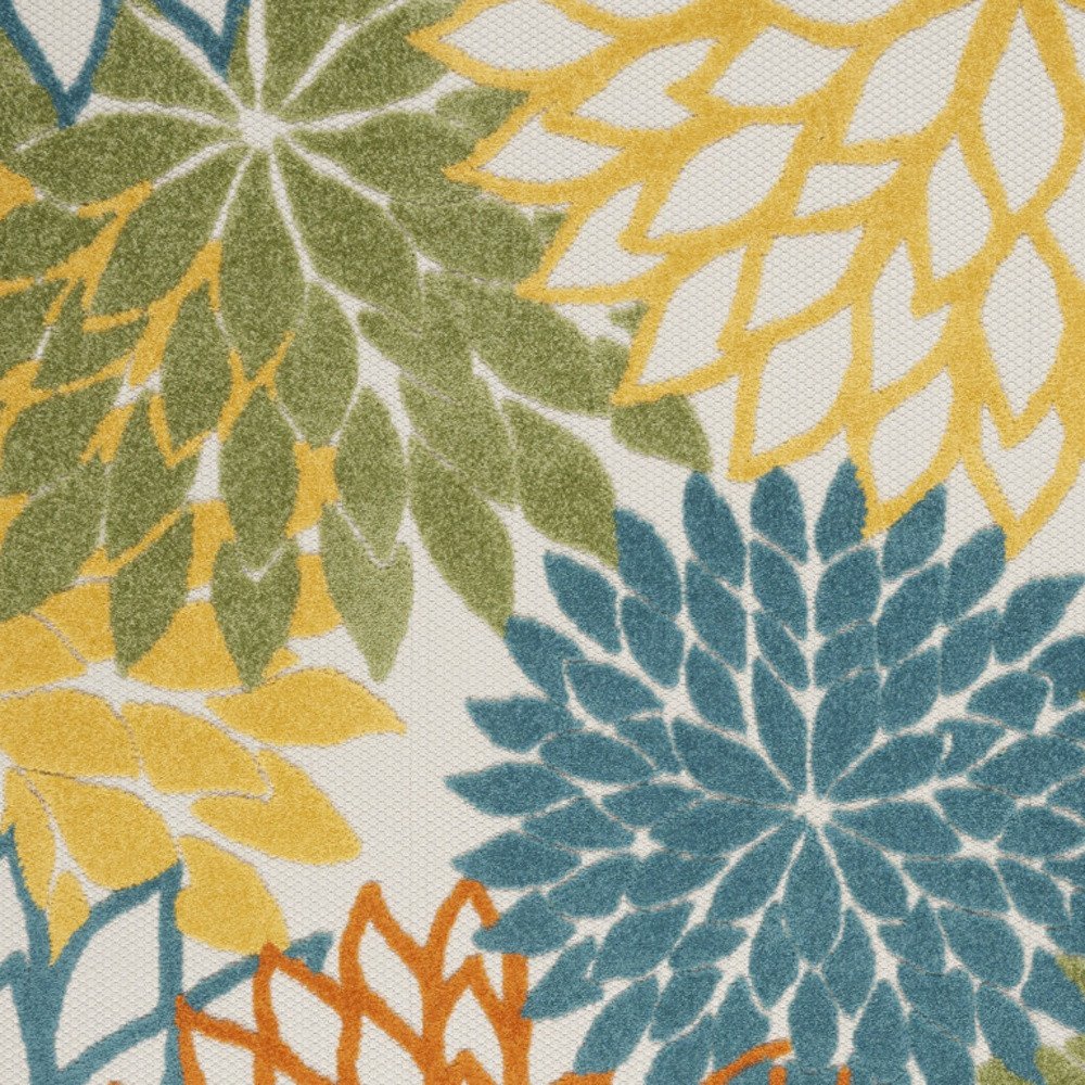 4' X 6' Blue And Yellow Indoor Outdoor Area Rug