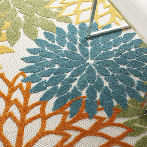 4' X 6' Blue And Yellow Indoor Outdoor Area Rug