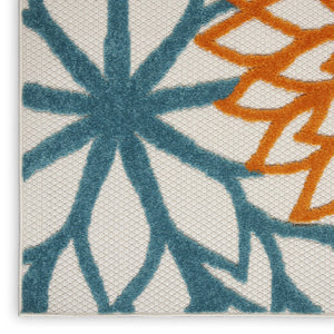 7' X 10' Blue And Yellow Indoor Outdoor Area Rug