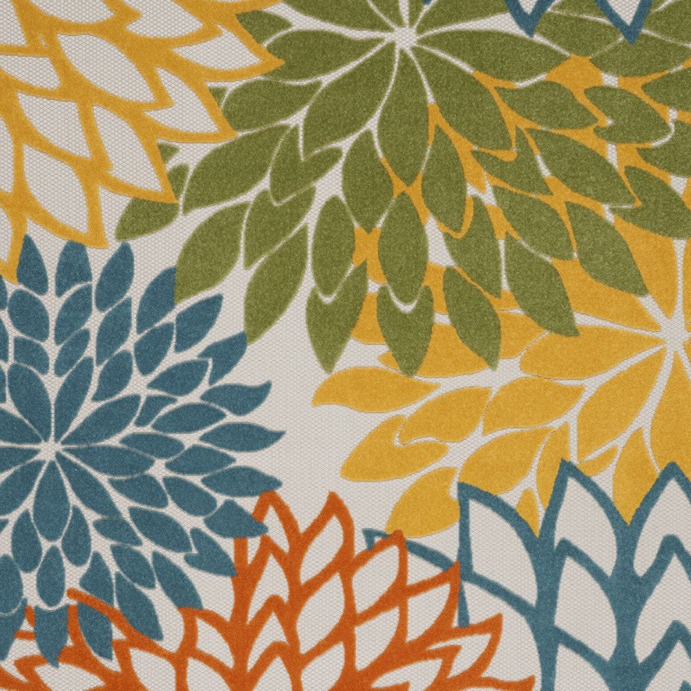 8' X 11' Blue And Yellow Indoor Outdoor Area Rug