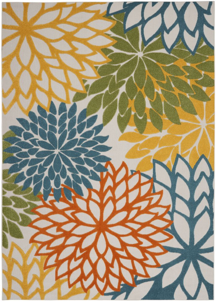 10' X 13' Blue And Yellow Indoor Outdoor Area Rug