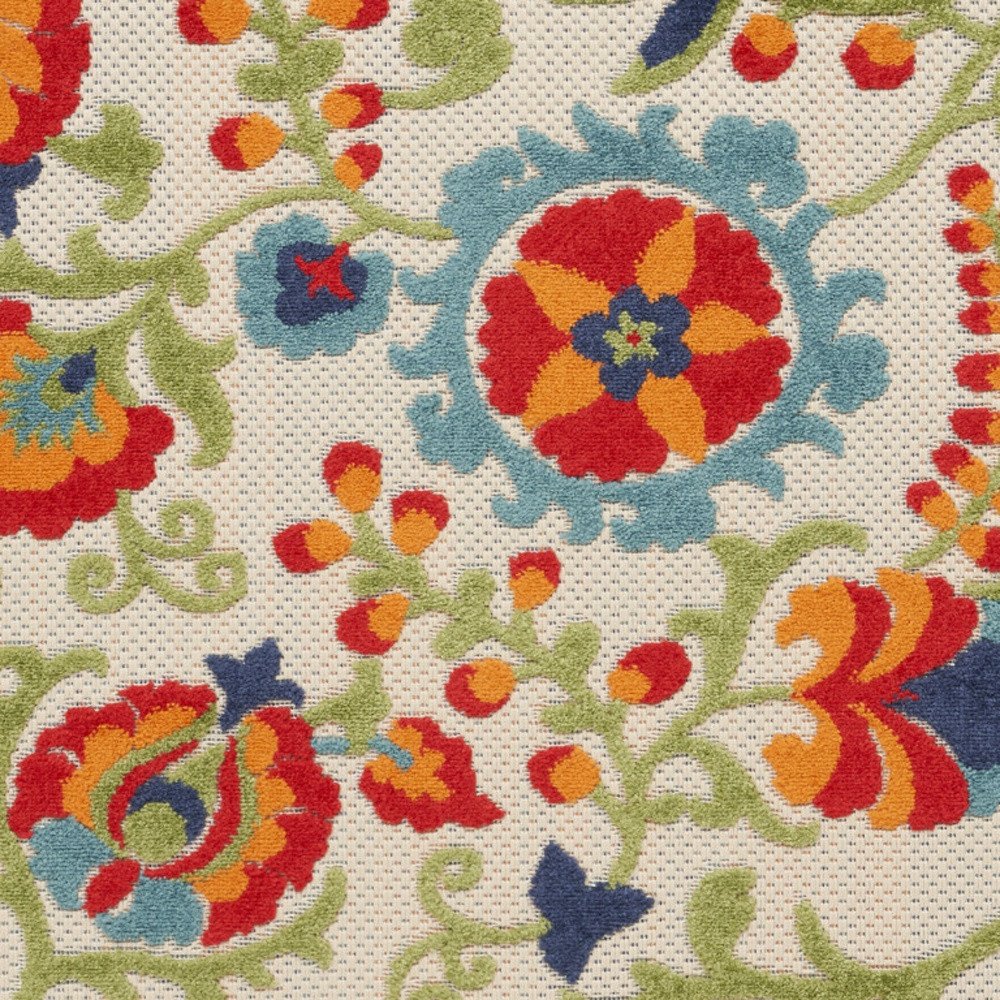 3' X 5' Red And Ivory Indoor Outdoor Area Rug