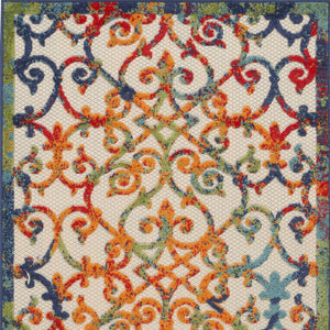 3' X 5' Blue And Orange Indoor Outdoor Area Rug
