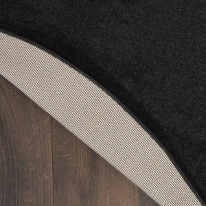 4' Black Round Indoor Outdoor Area Rug