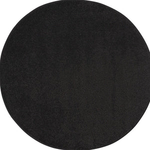 4' Black Round Indoor Outdoor Area Rug