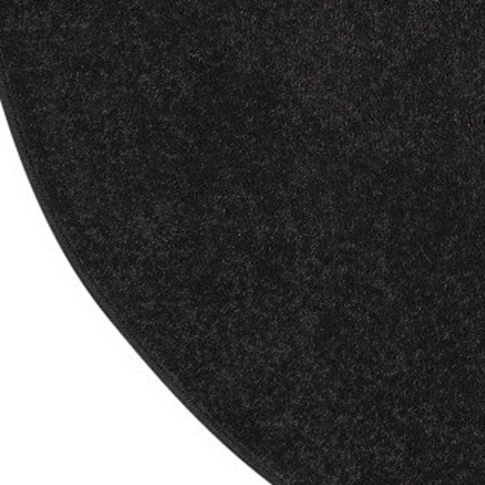 4' Black Round Indoor Outdoor Area Rug
