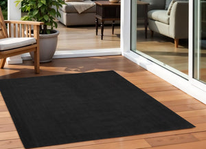 5' X 5' Black Square Indoor Outdoor Area Rug
