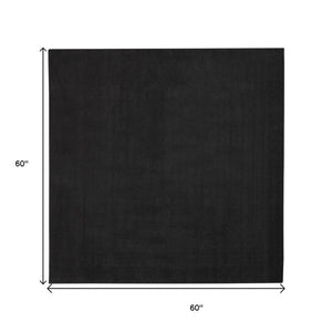 5' X 5' Black Square Indoor Outdoor Area Rug