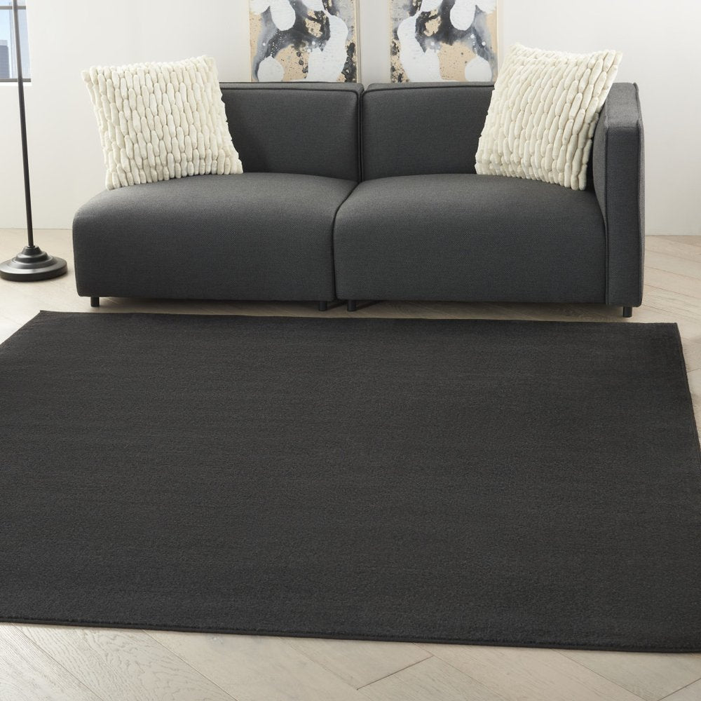 5' X 5' Black Square Indoor Outdoor Area Rug