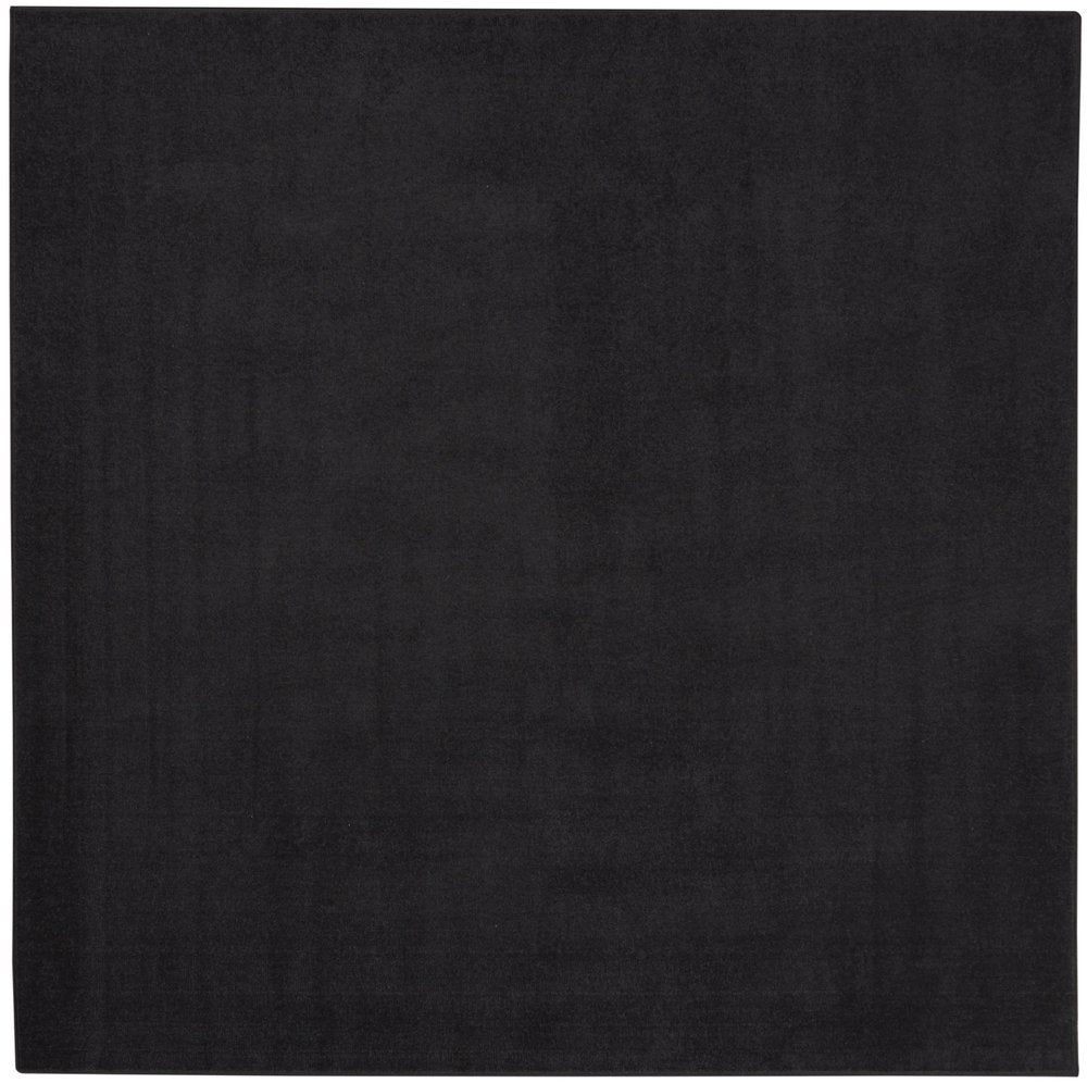 5' X 5' Black Square Indoor Outdoor Area Rug
