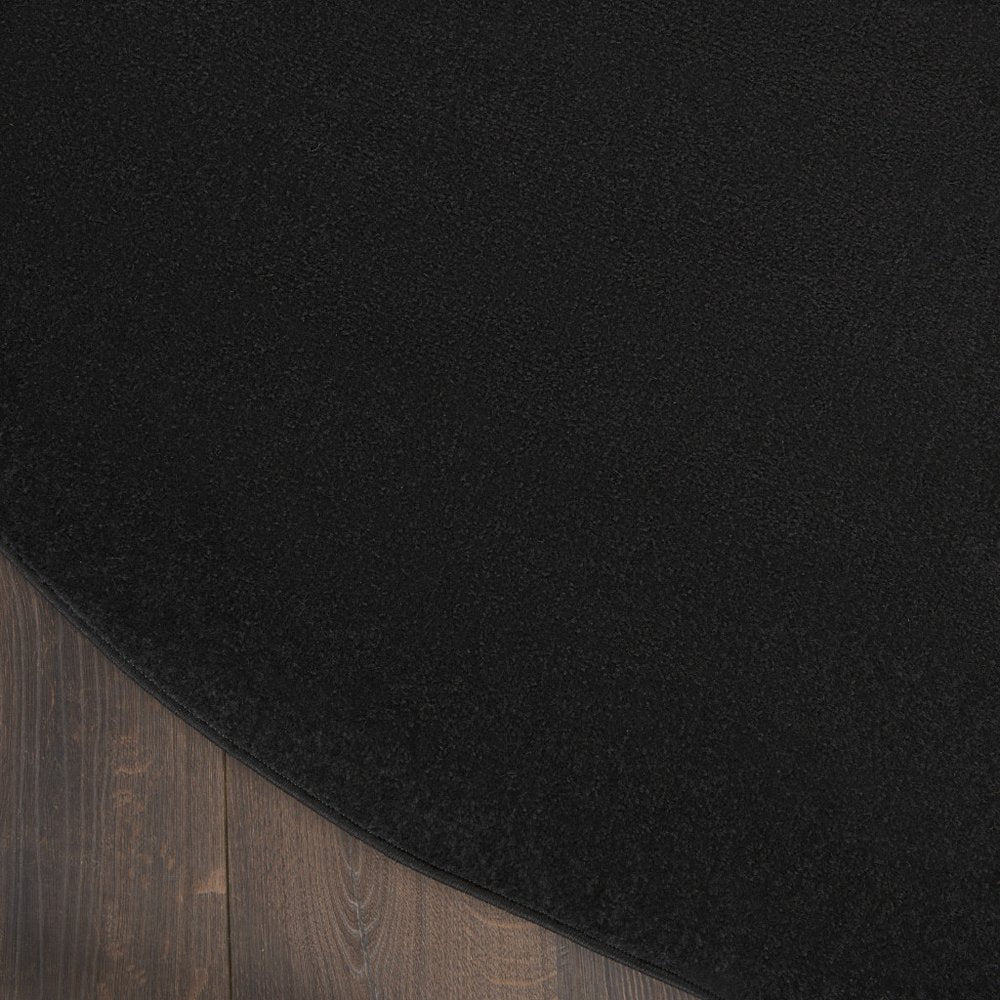 6' X 6' Black Round Indoor Outdoor Area Rug