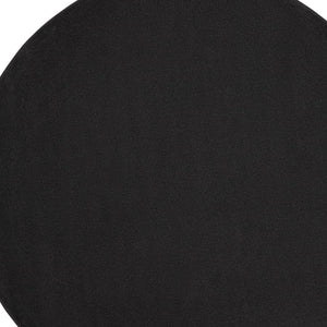 6' X 6' Black Round Indoor Outdoor Area Rug