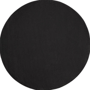 6' X 6' Black Round Indoor Outdoor Area Rug