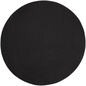 6' X 6' Black Round Indoor Outdoor Area Rug