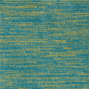 4' Runner Blue And Green Indoor Outdoor Runner Rug